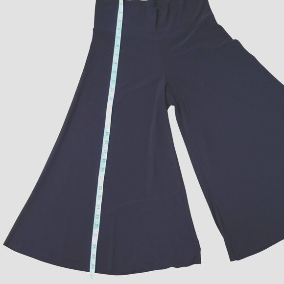 LAST TANGO 2 Pair Wide Leg Crop Pants M Black Brown Stretch Travel Minimalist - Picture 6 of 10